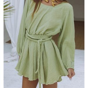 Sage green dress. Beachy, boho